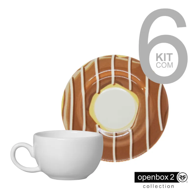 Jogo C/ 6 Xicaras Cafe C/ Pires Homer