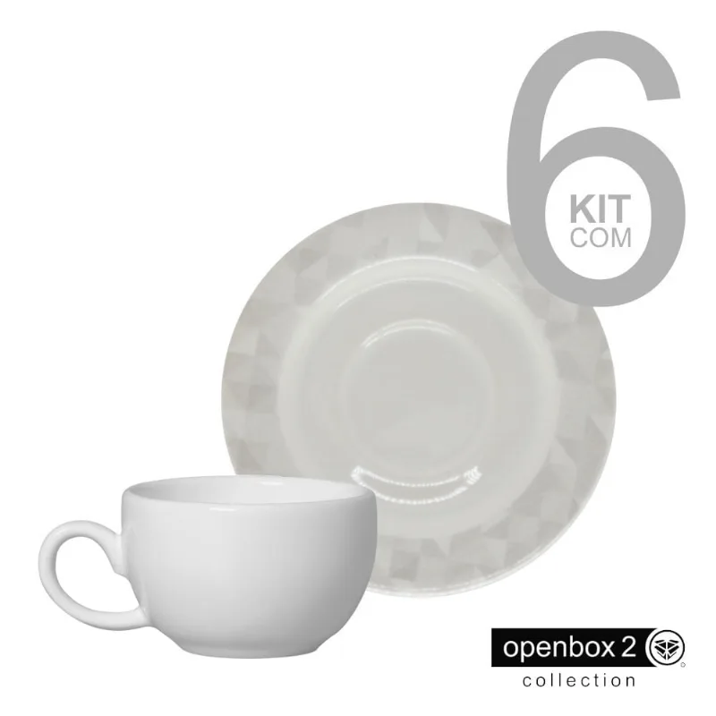 Jogo C/ 6 Xicaras Cafe C/ Pires Provence