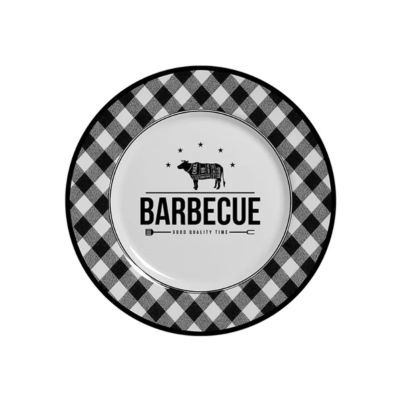 Prato Alleanza Sobremesa Barbecue Preto 19,5cm - Alleanza