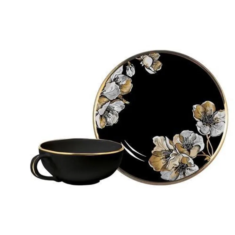 Xic. Cha Preta C/Pires Premium Minimalist Filete Ouro 1O