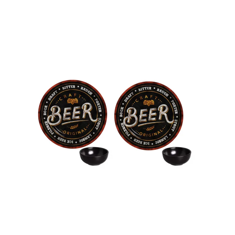 Pratos Beer Mini Tigelas Bowl Molheira Kit Cerveja Presente 4un - Alleanza