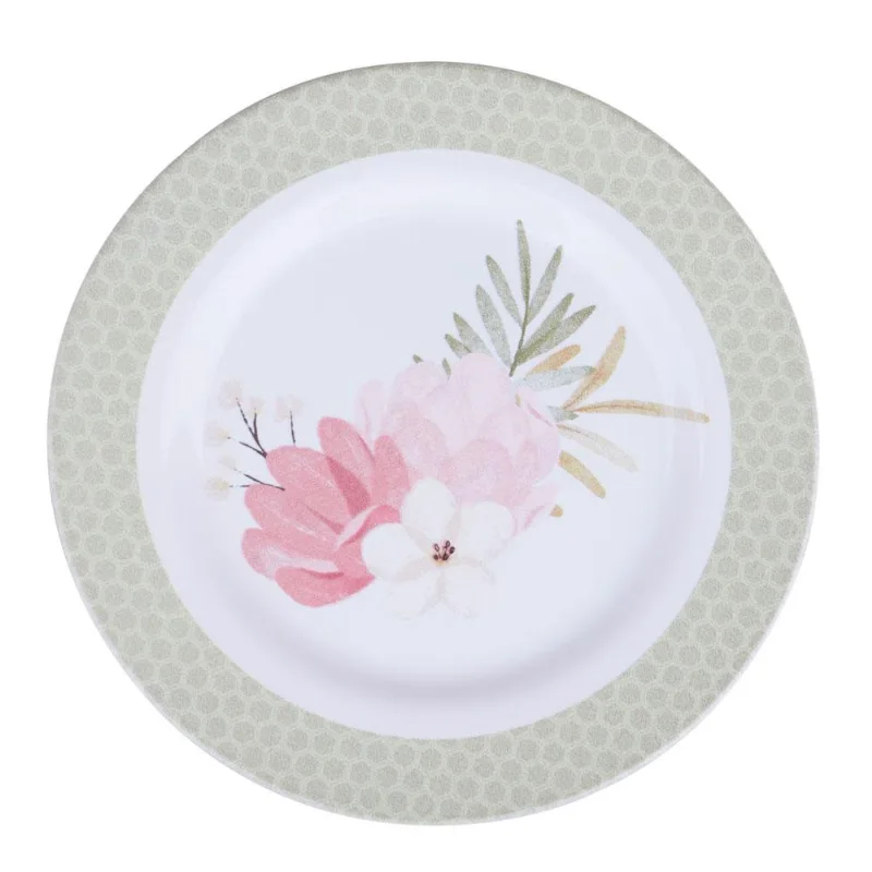Prato Sobremesa de Cerâmica 19.5cm Floral Cazza