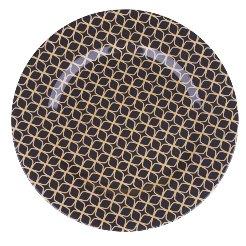 Prato Raso de Cerâmica 28.5cm Geométrica Cazza