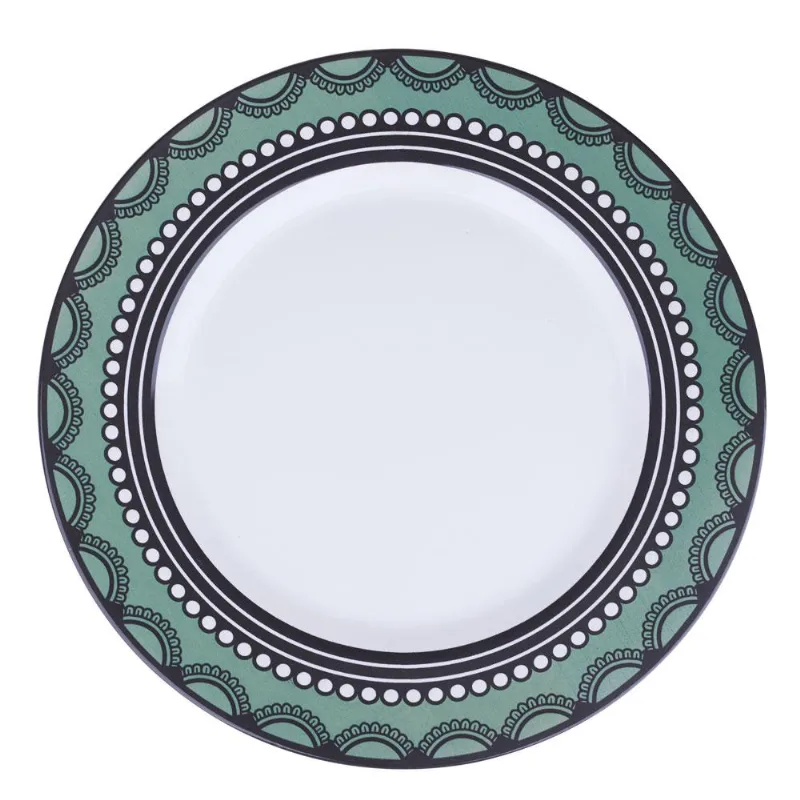 Prato Raso de Cerâmica 28.5cm Mandala Cazza