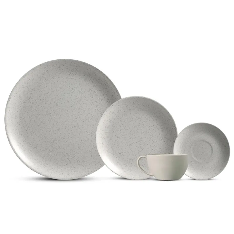 Aparelho De Jantar 16 Peças Com Xícara Organic Gray 7583-130 Alleanza - Alleanza