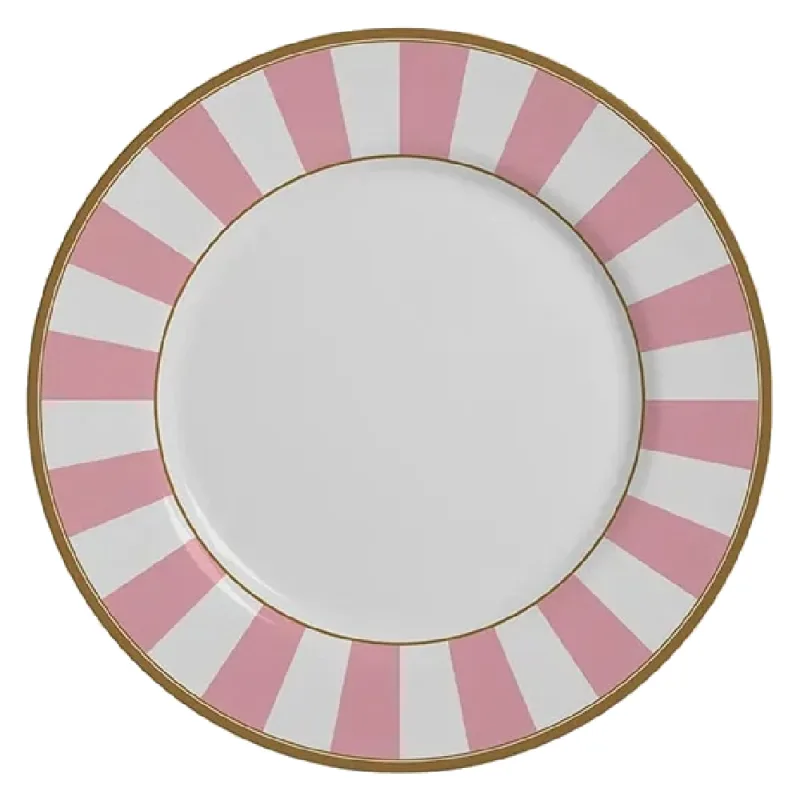 Prato de Sobremesa Alleanza Ceramica Stripe Rosa - Alleanza - Utilidades E Casa