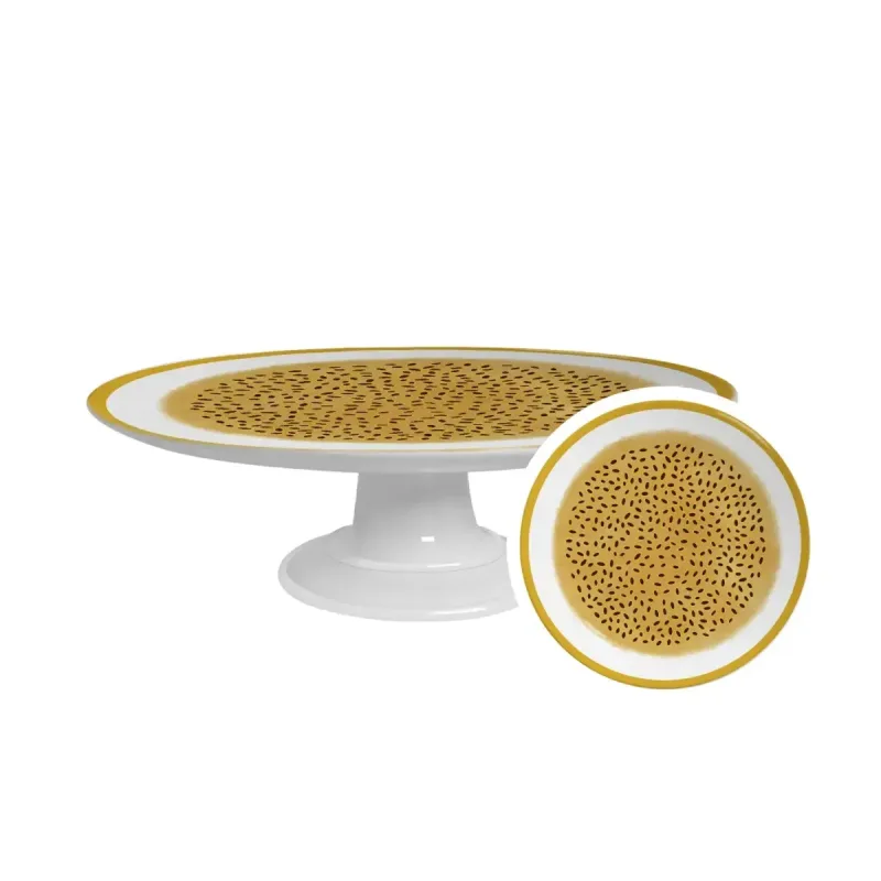 Boleira Alleanza Ceramica Média Maracujá 29cm - Alleanza - Utilidades E Casa