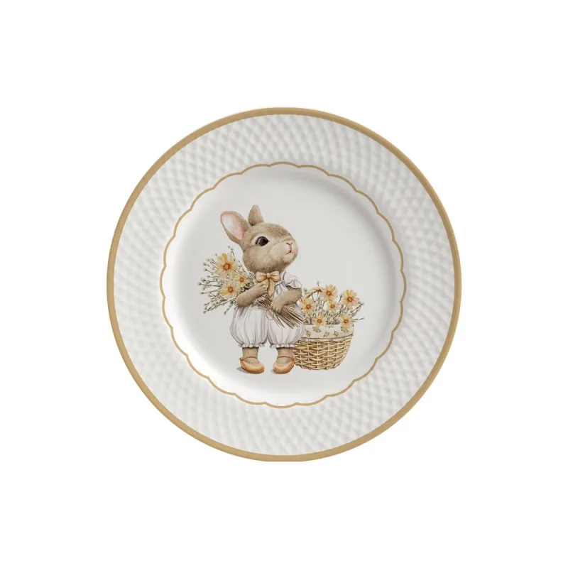 Prato de Sobremesa Alleanza Decorado Huppert 7599303B 21cm - Alleanza