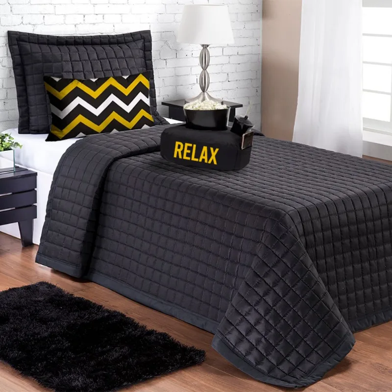 Jogo de Cama Enxoval Abrigo Solteiro 6 Peças Amarelo Jovem Casa Dona