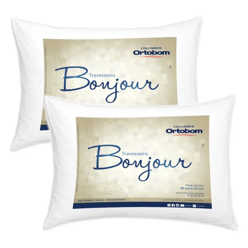 Kit 2 Travesseiros Bonjur Ortobom