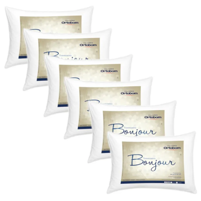 Kit 6 Travesseiros Bonjur Ortobom