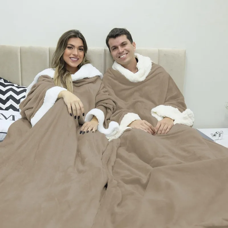 Cobertor Confortável de Manta Bege para Casal Casa Dona - Não Disponível - Cama, Mesa E Banho