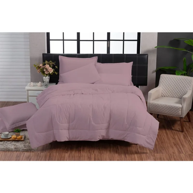 Edredom Eros 200 Fios Queen Kit 6 Peças Rosa Casa Dona