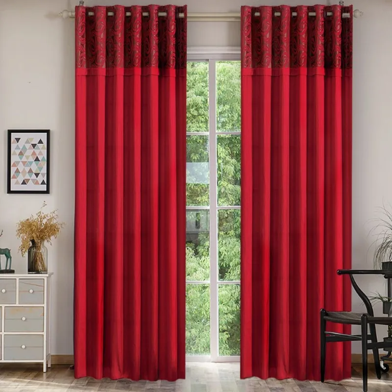 CORTINA SALA HARMONIA 2,50Mx3,00M JACQUARD VERMELHO CASA DONA