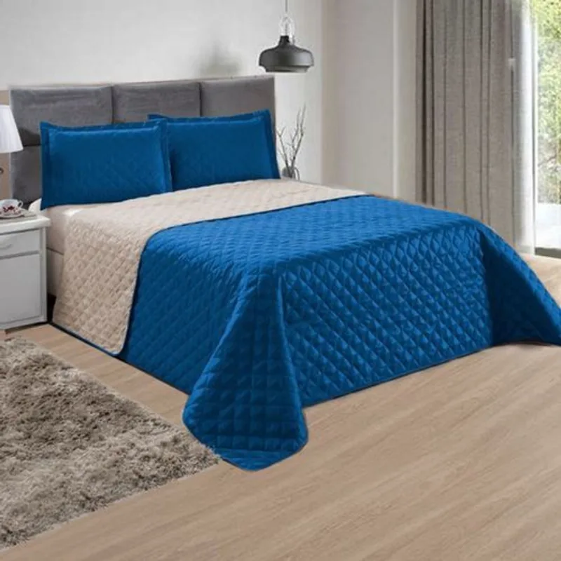 Kit Colcha Solteiro Dupla Face Nobre 2 Peças Matelada Casa Dona