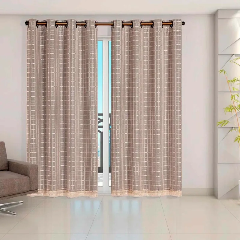 Cortina Blackout Pvc com Voil Tecido Xadrez 2,8 M X 2,3 M em 4 Opções de Cores - Casa Dona