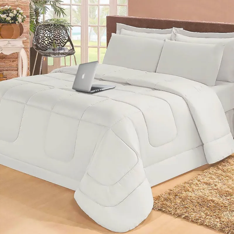 Edredom Quality Dupla Face Casal Queen 240x220cm Branco