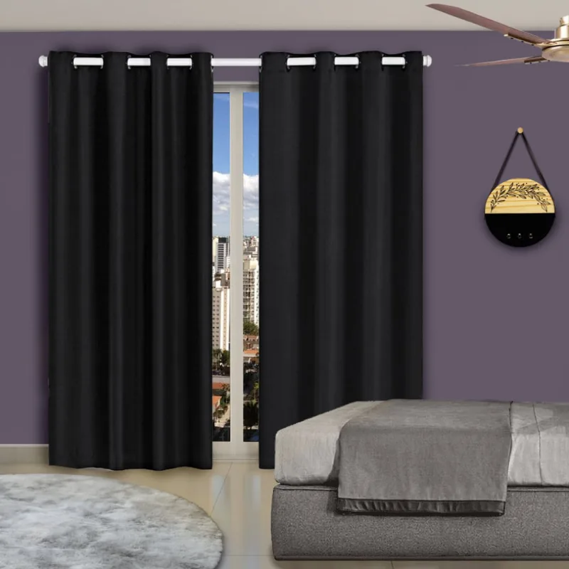 Cortina para Quarto e Sala Blackout Preto 2,80 X 2,60 Metros Casa Dona