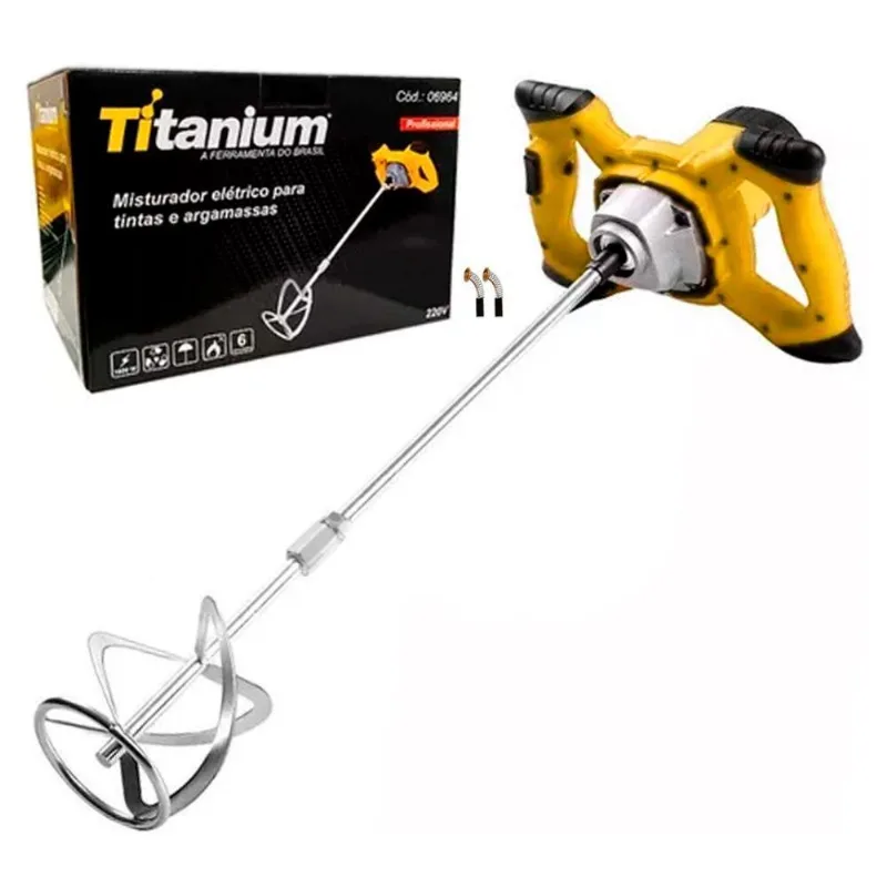 Misturador Elétrico Titanium Tinta Argamassa Gesso 1600w