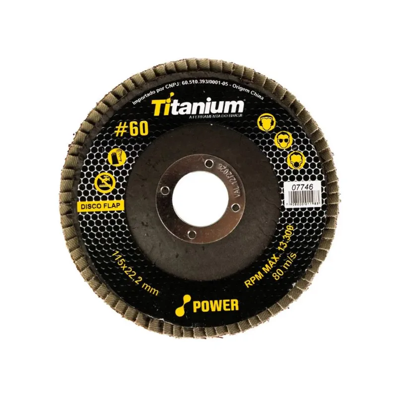 Disco Flap 4.1/2" 115x22mm Grão 60 07746 Titanium