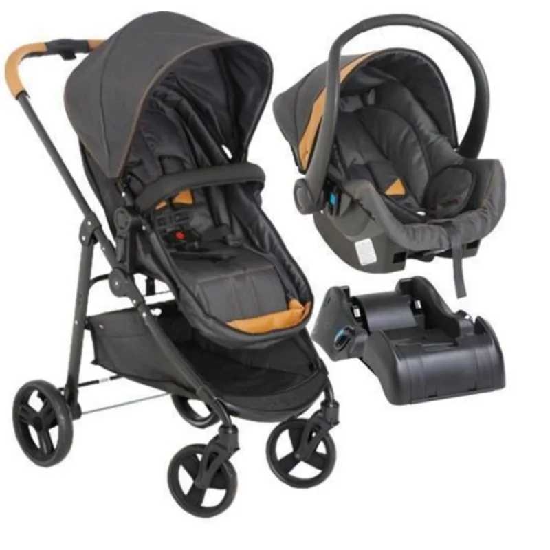 Carrinho Galzerano Extreme Caramelo Com Bebe Conforto E Base