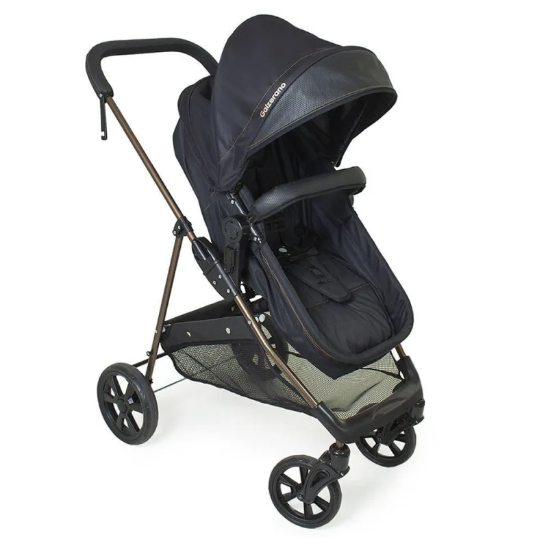 Carrinho De Bebê Galzerano Napoli 1448 De 0 Meses Até 22kg Preto E Cobre - Galzerano