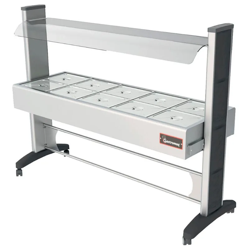 Buffet Frio Gelo X Gastromaq Super Luxo Inox 10 Cubas Tampa Inox Cobertura Vidro btx 10 sl ai pt iv