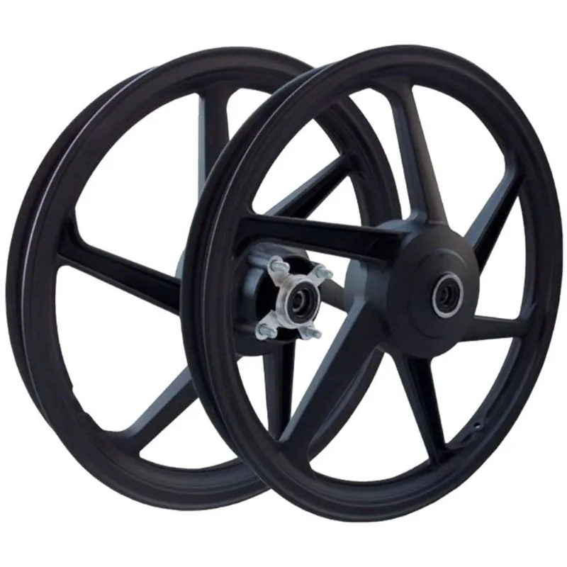 Aro Liga Leve BHD Fan 125 KS 2009 A 2019 Freio A Tambor Mod 6 Pontas Preto (MP)