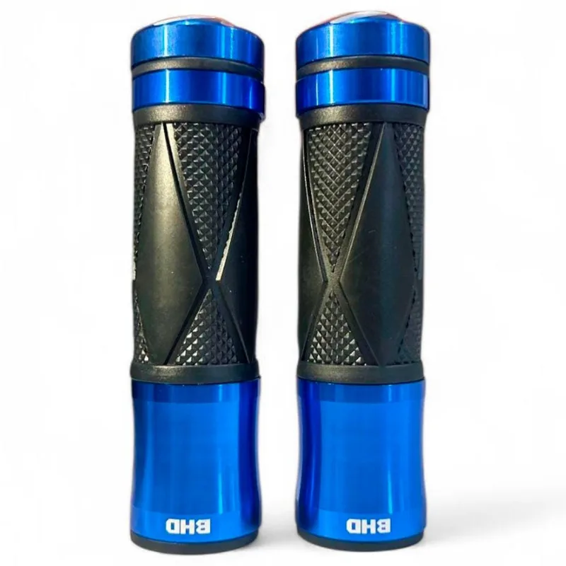 Manopla Para Moto BHD Universal Pro-Fire Sem Roldana Preto E Azul (MP)