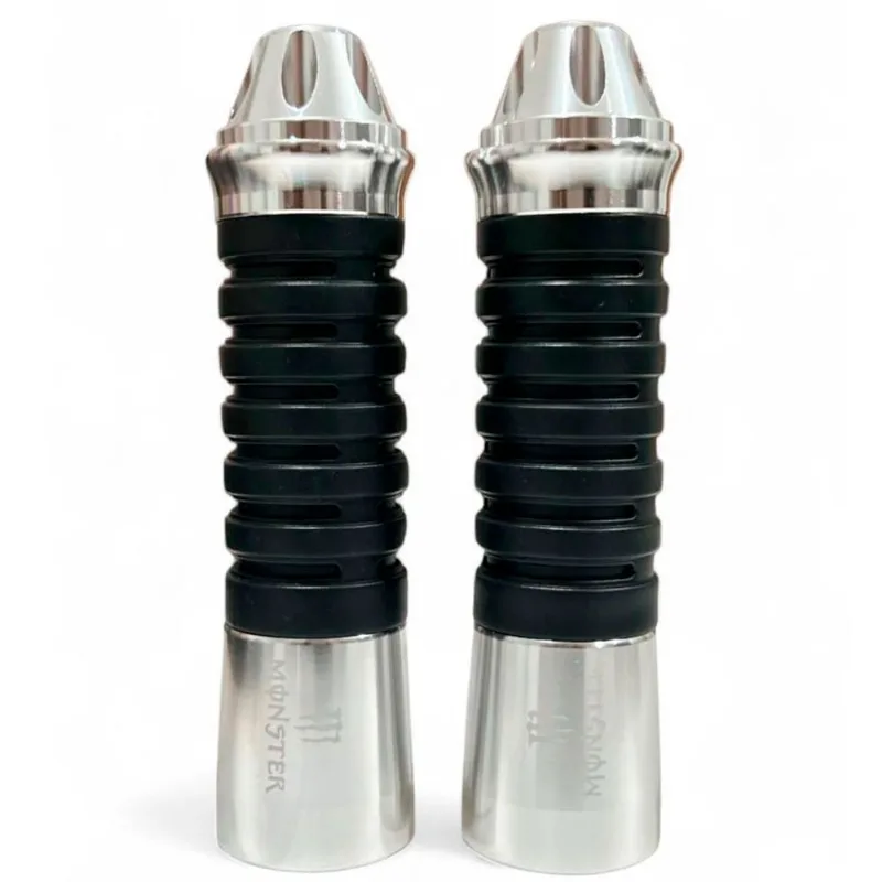 Manopla Para Moto BHD Universal Pro-Spent Sem Roldana Preto Cromado (MP)