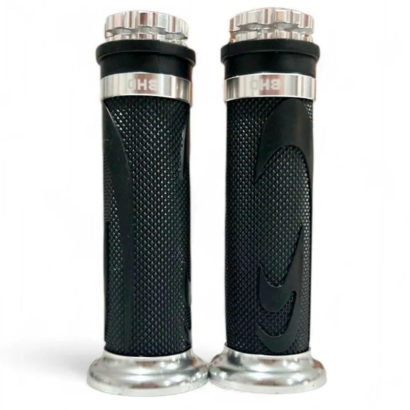 Manopla Para Moto BHD Universal Pro-Urban Sem Roldana Preto Cromado (MP)