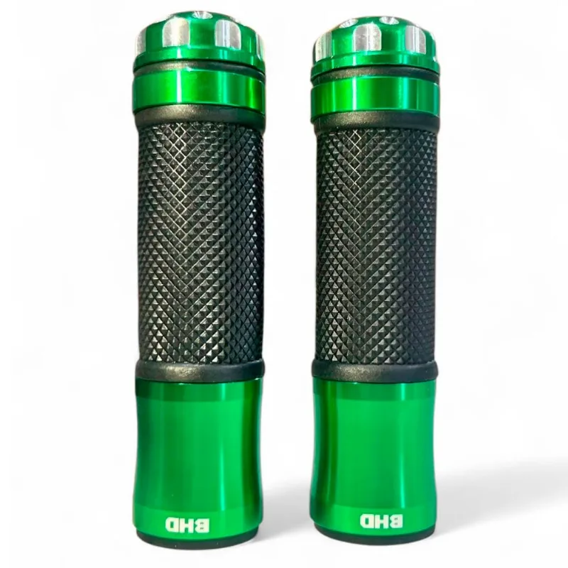 Manopla Para Moto BHD Universal Racing Street Sem Roldana Preto E Verde (MP)
