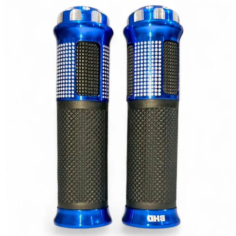 Manopla Para Moto BHD Universal Cracking Night Sem Roldana Preto E Azul (MP)