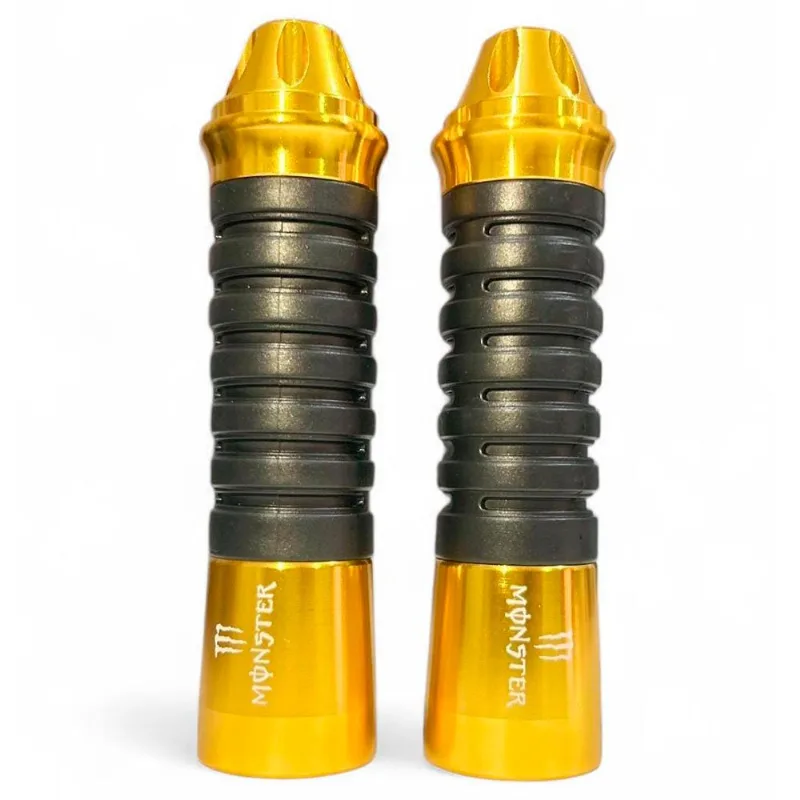 Manopla Para Moto BHD Universal Pro-Spent Monster Sem Roldana Preto E Dourado (MP)