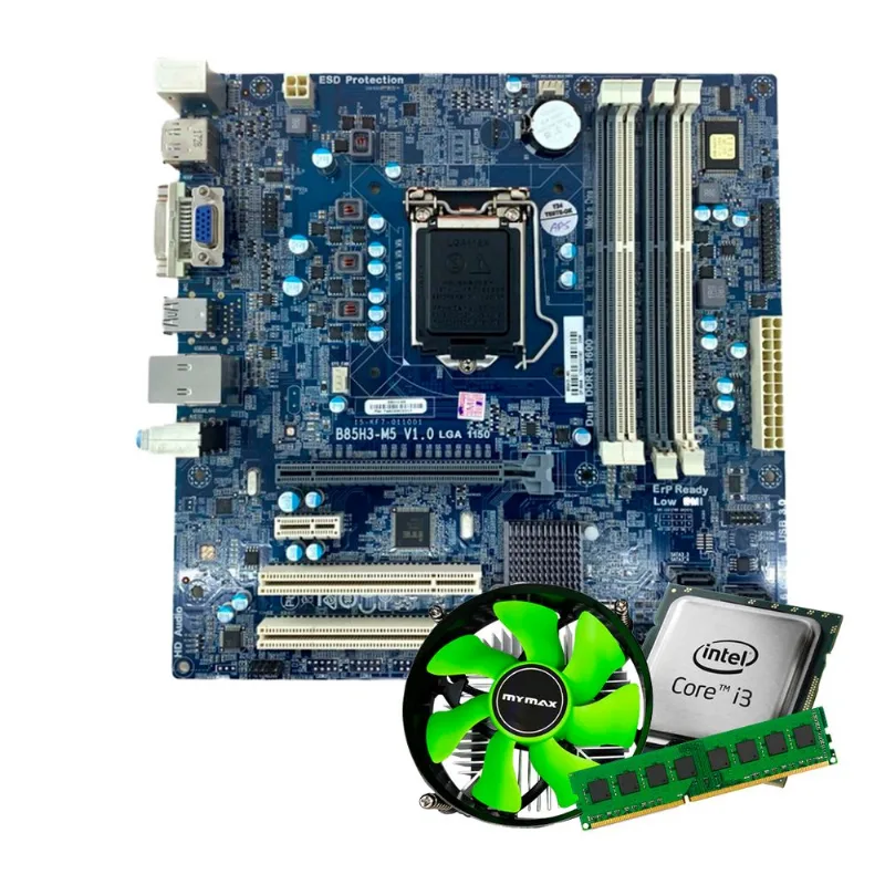 Kit Upgrade Com Placa Mãe B85 Processador I3 4º Geração Cooler E Memória Ram