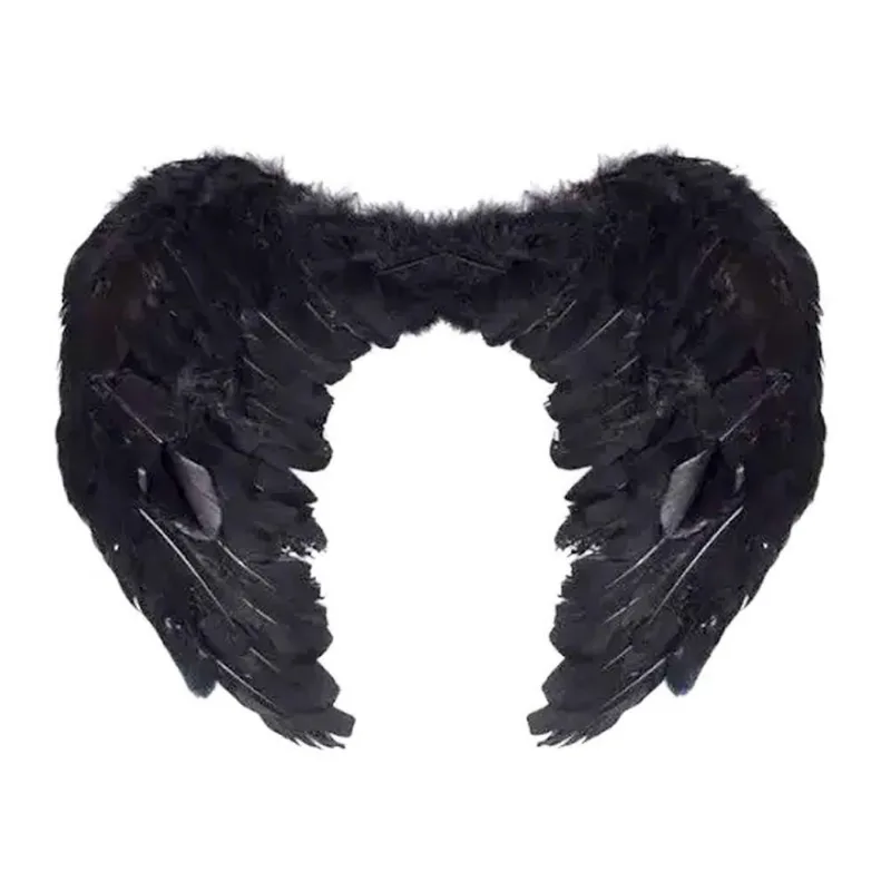 Asa De Anjo Preta Infantil - 50cm