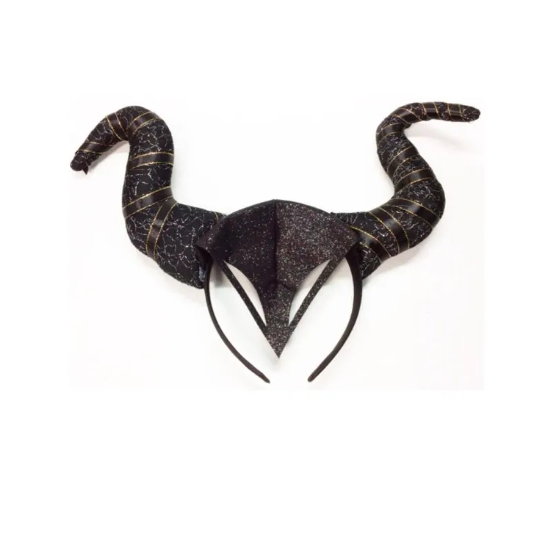 Chifre Malévola Infantil de Luxo com Tiara de Halloween