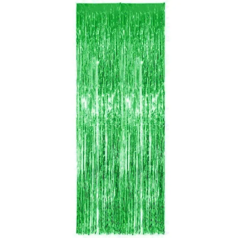 Cortina Fitas Metalizadas Verde - 1x2 Metros
