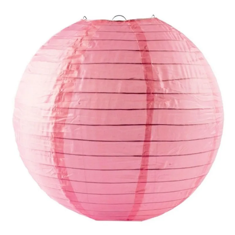 Lanterna Luminária Oriental De Tecido Rosa - 30cm