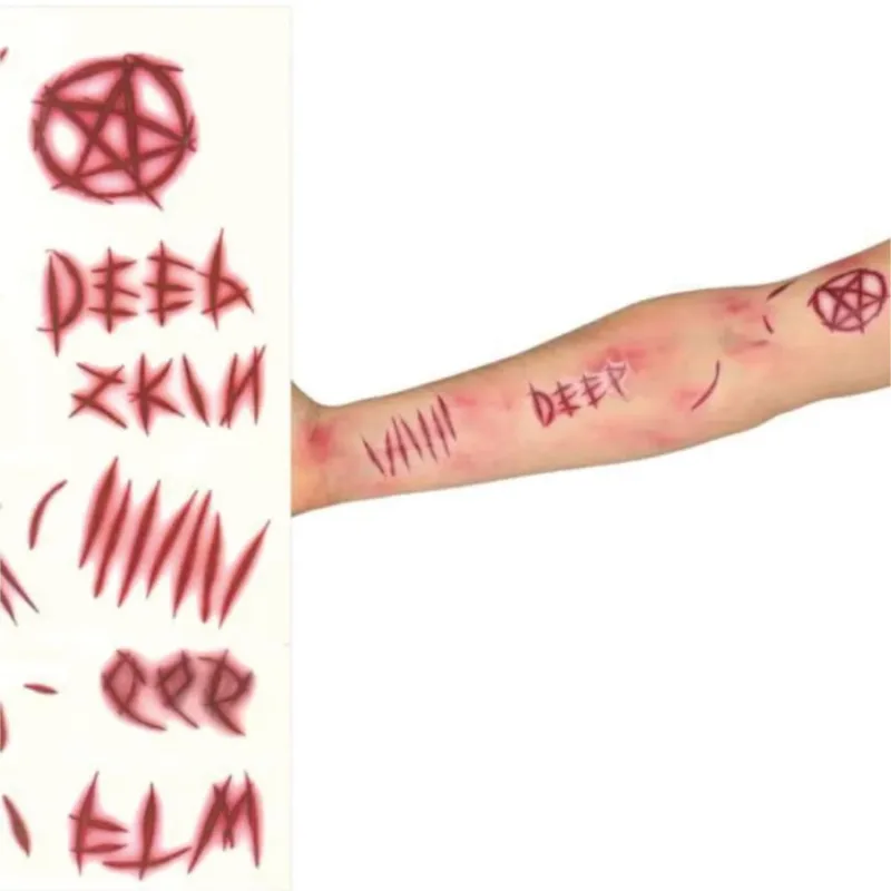 Tatuagem Cicatriz Halloween - Kit 19 Un