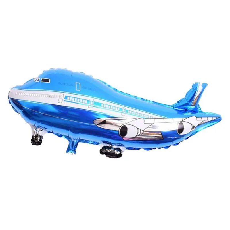 Balão Metalizado Avião Jumbo Azul - 31 Polegadas