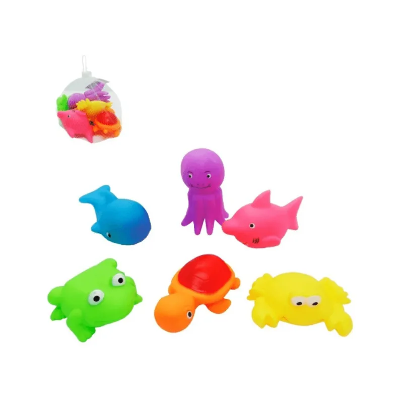Kit Brinquedo De Vinil Hora Do Banho Animais Marinhos