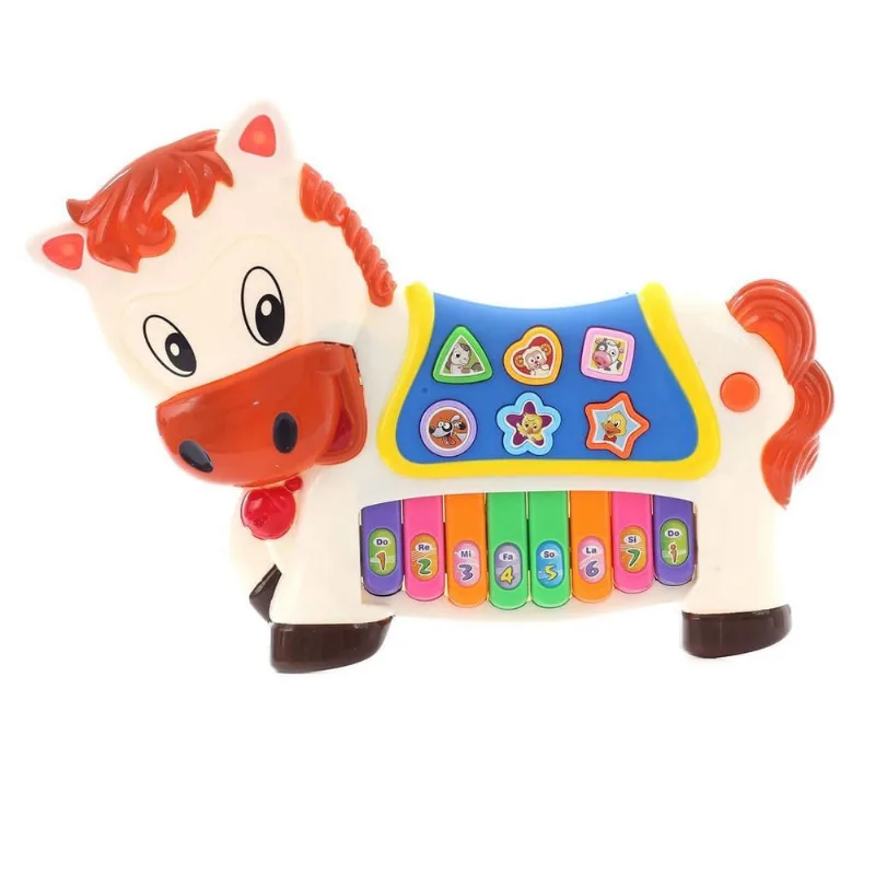 Brinquedo Infantil Piano Instrumento Cavalo Musical Eletrônico
