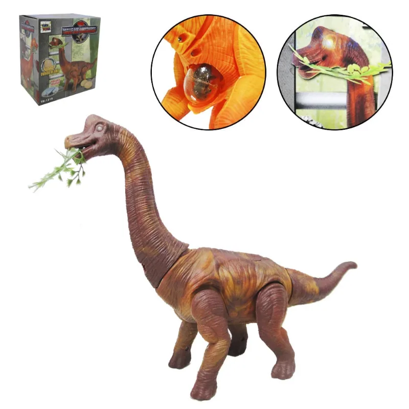 Dinossauro bota ovo com projetor de imagem + som a pilha 33x25x10cm na caixa