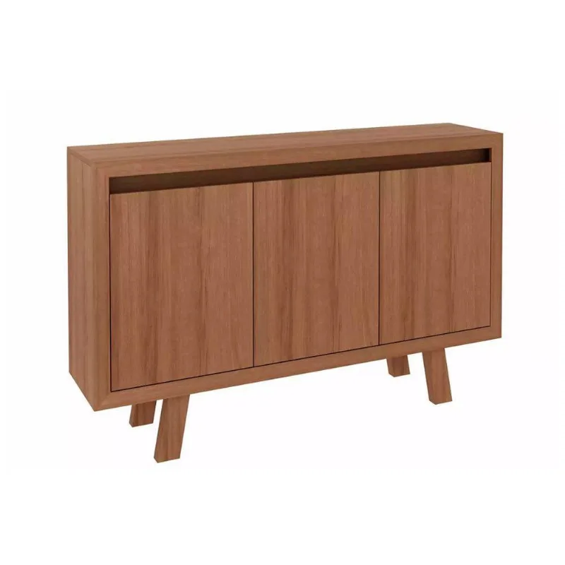 Balcao De Escritorio Me4120 C 3 Portas Amendoa Tecno Mobili