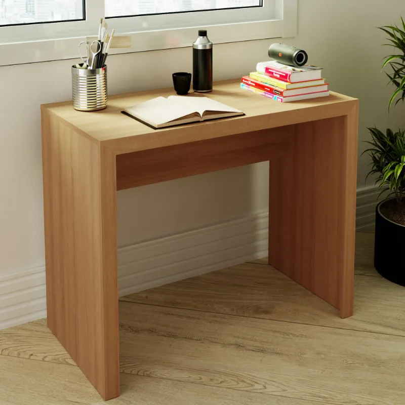 Mesa de Escritório 90 cm - Amêndoa