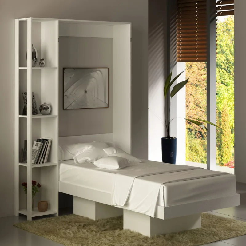 Cama de Solteiro Articulada com 6 Nichos - Branco