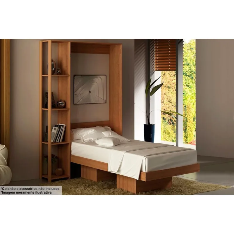 Cama Dobrável Solteiro Articulada CM8013 Amêndoa - Tecno Mobili - Não Disponível - Móveis