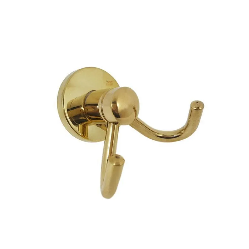 Cabide Duplo Luxo Dourado Para Banheiro