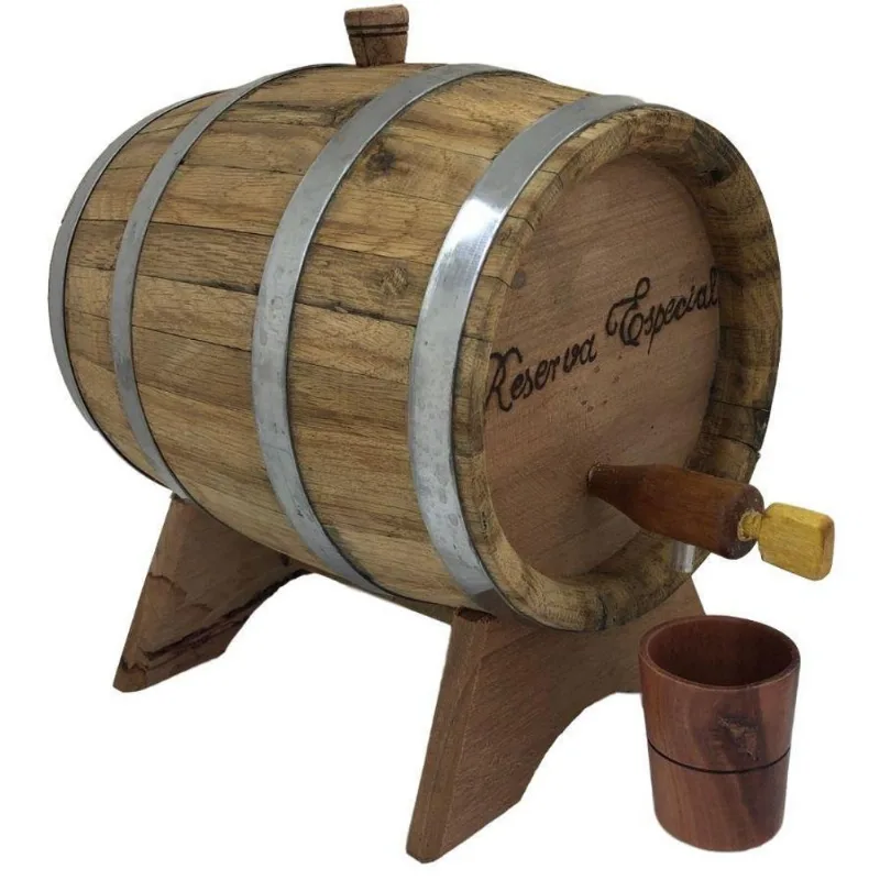 Barril De Madeira Carvalho 2 Litros Modelo Vertical